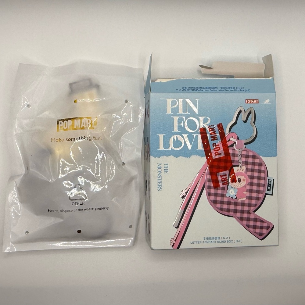 Labubu Key Chain | POP MART THE MONSTERS Letter P Blind Box (Sealed Inside)